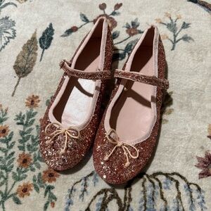 Crewcuts Girls' strappy ballet flats in glitter